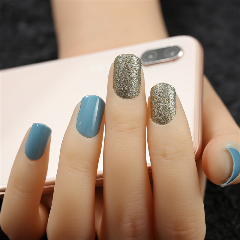 Glitter Press On Nail Set 24 ដុំ 5